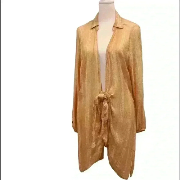 SURF GYPSY LONG SLEEVE TIE FRONT COVER UP SIZE M - Picture 2 of 7
